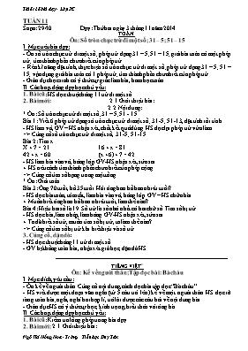 Thiết kế bài dạy lớp 2 - Năm học 2014-2015 - Ngô Thị Hồng Hoa